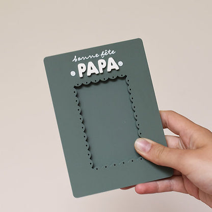 Cadre photo magnétique "Bonne fête Papa " Vert  - Les mignonneries