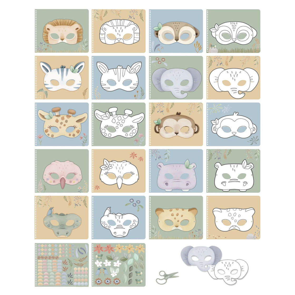 Livre avec ciseaux - Safari masques - Little dutch