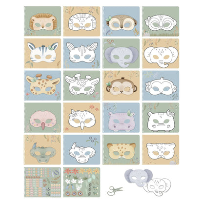 Livre avec ciseaux - Safari masques - Little dutch