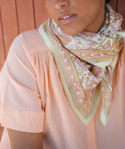 Foulard Haydee Sorbet Rose Pistache - Bëllemme
