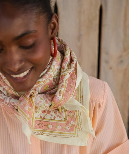 Foulard Haydee Sorbet Rose Pistache - Bëllemme