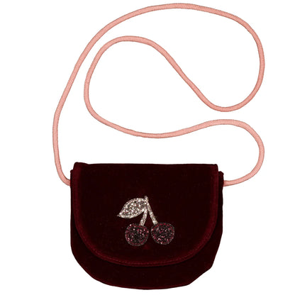 Sac à main velour - Cerise - Luciole et petit pois