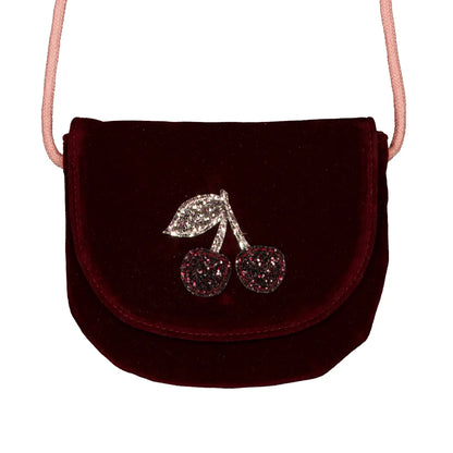 Sac à main velour - Cerise - Luciole et petit pois