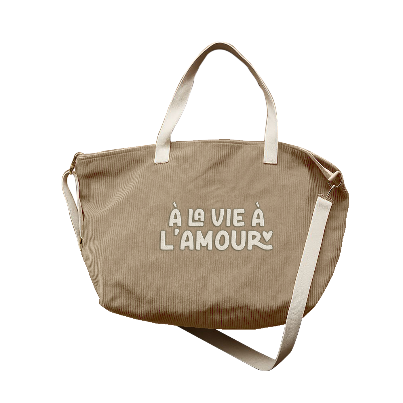 Sac XL velours #A la vie à l'amour - Zakuw