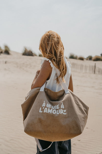 Sac XL velours #A la vie à l'amour