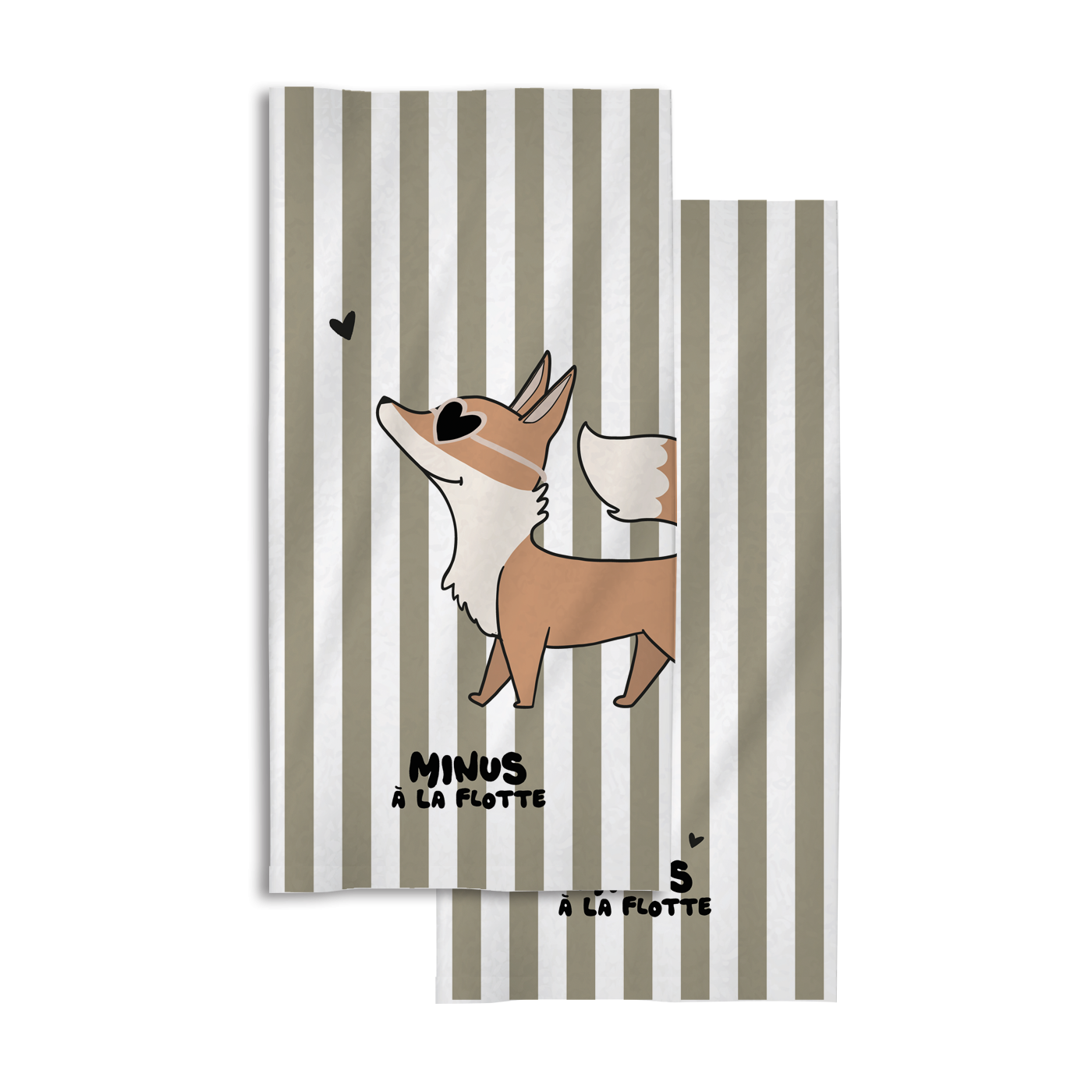 Serviette Minus à la flotte Renard verte - Zakuw