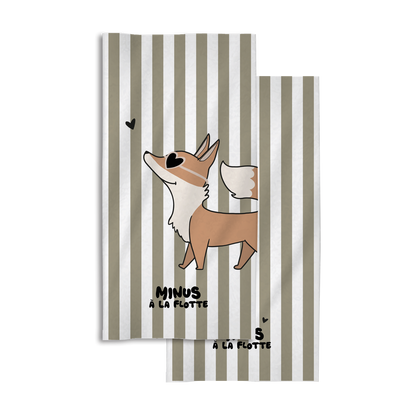 Serviette Minus à la flotte Renard verte - Zakuw