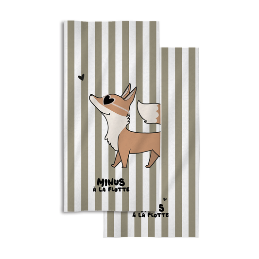Serviette Minus à la flotte Renard verte - Zakuw