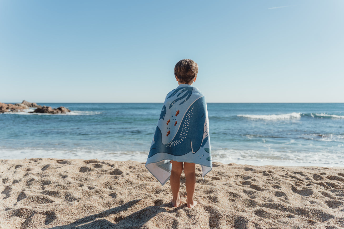 Serviette de plage - Ocean World Blue - 60cm x 120cm - Little Dutch