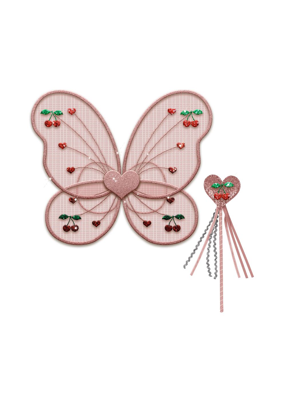 Déguisement papillon avec ailes et baguette - Konges Sløjd
